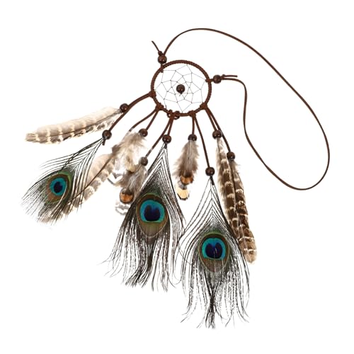 Mikinona Pfauenfeder-Stirnband Pflaume Kopfbedeckung -Stirnband Haarschmuck für Frauen Stil-Kopf-Accessoire Kopfschmuck im Stil Party Plume Haarband Cosplay Haarband Federperlen von Mikinona