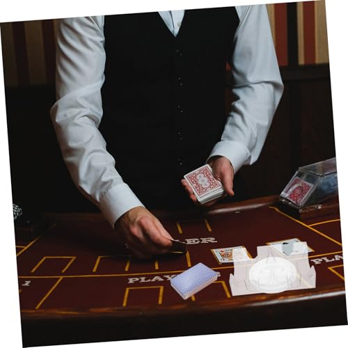 Mikinona Plastik Poker Kartenhalter mit Drehfunktion und Ablage Transparenter Spielkarten Ständer für Doppeldecks Praktischer Kartenspeicher für Poker Skat und Weitere Kartenspiele von Mikinona