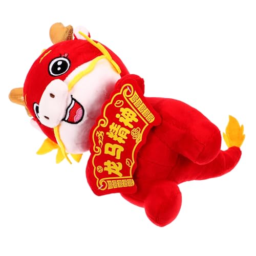 Mikinona Plüsch Drache Chinesisches Neujahrs-Maskottchen Glücksbringer Deko für Weiches Stofftier mit Lebendiger Farbgestaltung für Wohn Partydeko von Mikinona