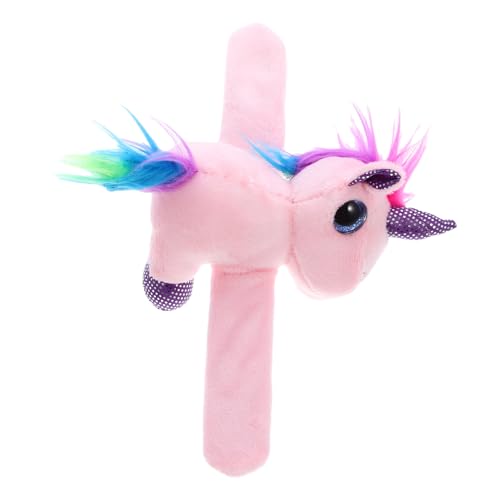 Mikinona Plüsch Einhorn Slap Armband Weiches Kuscheltier Handgelenk Schnapparmband Party Armband Verstellbar Niedliches Tiermuster Zufällige Farbe von Mikinona