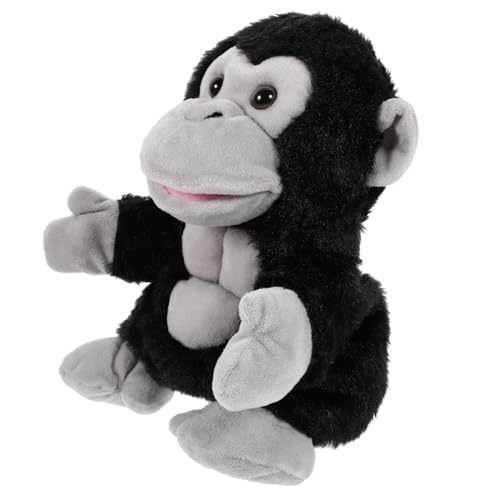 Mikinona Plüsch Gorilla Handpuppe Interaktive Tier Handpuppen Kuscheltier zum Geschichtenerzählen Fördert Feinmotorik und Kommunikation Langlebiges Stoffspielzeug für Kindergeburtstag von Mikinona