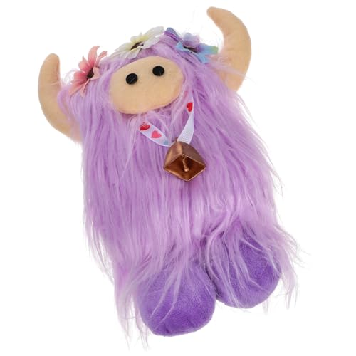 Mikinona Plüsch Kuh Kuscheltier Dekoration Weiches Stofftier Niedliche Highland Kuh Langlebig Waschbar Geschenk für Teenager Schlafzimmer von Mikinona