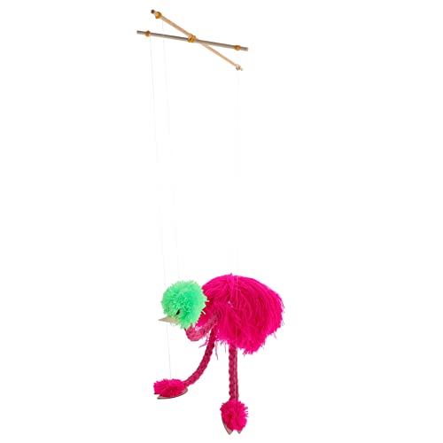 Mikinona Plüsch Marionettenpuppe Strauß aus Hochwertigem Material Interaktiv Pädagogisch Geeignet für Ab Jahren Rosa von Mikinona
