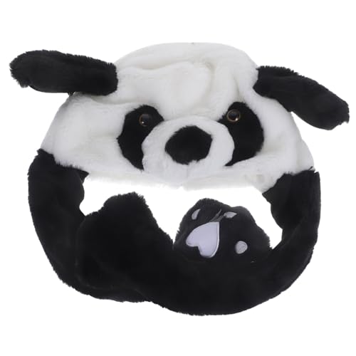 Mikinona Plüsch Panda Mütze mit Beweglichen Ohren Kuscheliges Kostüm-accessoire für Fasching Halloween und Partys Weiche Winterkappe für Damen und Herren von Mikinona
