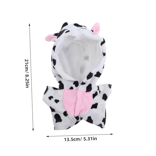 Mikinona Plüsch Puppenkleidung Kuh Design Puppen Jumpsuit Kuschelig Sanft Schlafanzug Vielseitig Für Zuhause Ausflüge Nachtwäsche von Mikinona