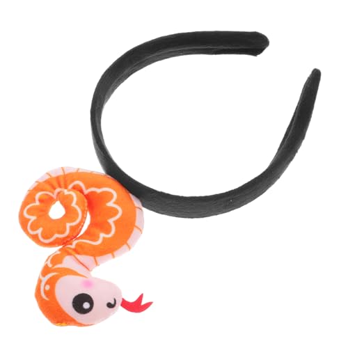 Mikinona Plüsch Schlangen-stirnband für Damen Weiches Elastisches Kopfband Verstellbar Langlebig für Halloween Karneval Partys und Bühnenauftritte Origineller Haarschmuck in Orange Mikinona Plüsch Schlangen-stirnband für Damen Weiches Elastisches Kopfband Verstellbar Langlebig für Halloween Karneval Partys und Bühnenauftritte Origineller Haarschmuck in Orange von Mikinona