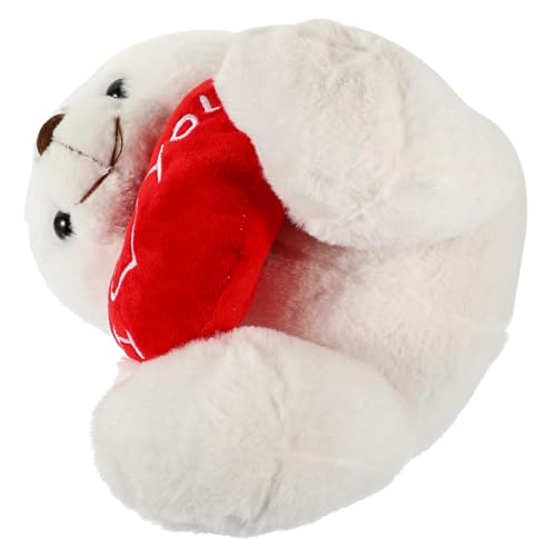 Mikinona Plüschbär Weiß mit Herz Kuscheltier zum Umarmen Mädchen Stofftier Sanft Hautfreundlich zum Einschlafen und Geburtstag von Mikinona