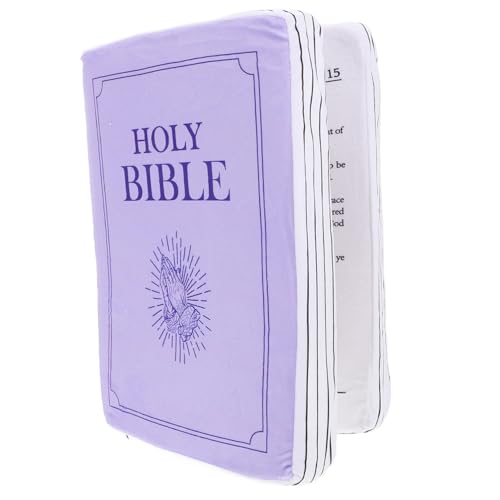 Mikinona Plüschkissen Bibelform Weiches Kuschelkissen mit Bibelvers Dekoratives Buchkissen für Sofa und Schlafzimmer Multifunktionales Spiel Ruheplüschtier von Mikinona