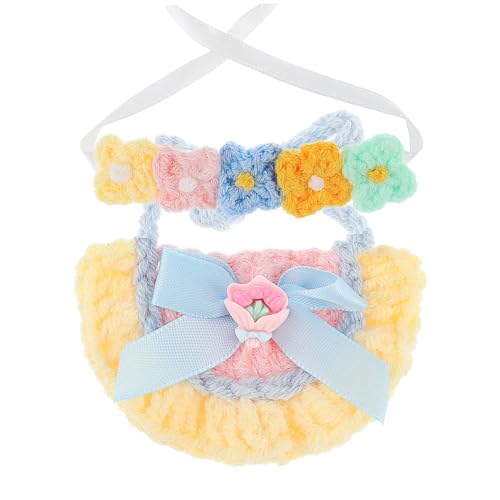 Mikinona Puppenbekleidungs-Set für kompatible Puppen Niedliches Gestricktes Blumenhaarband und Babylätzchen Weiche Baumwollmaterialien Einfach Anzuziehen Zubehör für Puppenhaus und Fotospaß Mikinona Puppenbekleidungs-Set für kompatible Puppen Niedliches Gestricktes Blumenhaarband und Babylätzchen Weiche Baumwollmaterialien Einfach Anzuziehen Zubehör für Puppenhaus und Fotospaß von Mikinona