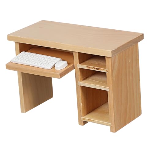 Mikinona Puppenhaus Dekoration mit Computer Tastatur und Hochwertiges Miniaturmöbel für DIY Projekte und Fotodekoration von Mikinona