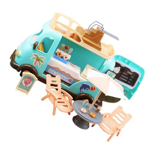 Mikinona Puppenhaus Miniatur Eiswagen Spielset mit Strandstuhl Sonnenschirm und Realistischem Essen für Rollenspiel und DIY Dekoration Mikinona Puppenhaus Miniatur Eiswagen Spielset mit Strandstuhl Sonnenschirm und Realistischem Essen für Rollenspiel und DIY Dekoration von Mikinona