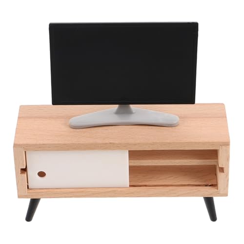 Mikinona Puppenhaus Möbel Mini Tv Schrank Weiß für Wohnzimmer Schlafzimmer Dekoration und Spielset von Mikinona