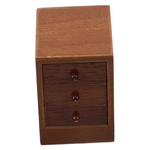 Mikinona Puppenhaus Möbel Nachttisch Miniatur Holz Schubladenschrank Spielzimmer Zubehör Schlafzimmer Dekoration von Mikinona