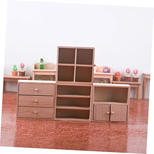 Mikinona Puppenhaus Möbel mit Tür Naturgetreues Design Kleines Aufbewahrungsmöbel für Miniatur Puppenhaus Dekoration Leicht und Platzsparend Geeignet für Puppenzimmer von Mikinona