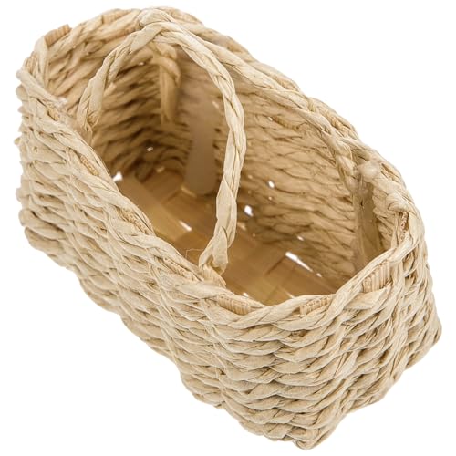 Mikinona Puppenhaus Zubehör Dekorativer Lagerkorb für Tiny House Deko Handgefertigter Mini Rattan Korb für DIY Miniaturprojekte und Mikro Landschaftsdekoration von Mikinona
