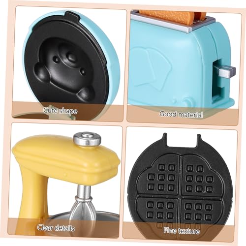 Mikinona Puppenhaus Zubehör Miniatur Toaster Detailreiches Küchenspielzeug aus Kunststoff Realistische Farben Leicht und Robust Rollenspiel für Küchen Dekoration von Mikinona