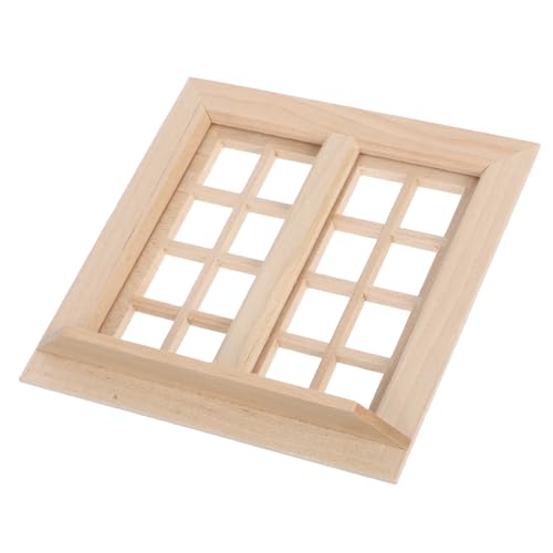 Mikinona Puppenhaus Zubehör Unlackiertes DIY Fenster Dekoration für Miniaturhaus Gartenlandschaft von Mikinona