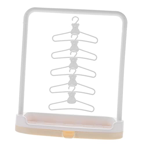 Mikinona Puppenkleiderbügel Set mit Kleiderständer Puppen Kleideraufbewahrung Stabiler Kleiderbügel für Puppenhaus Zubehör Teilig Platzsparend und Robust von Mikinona