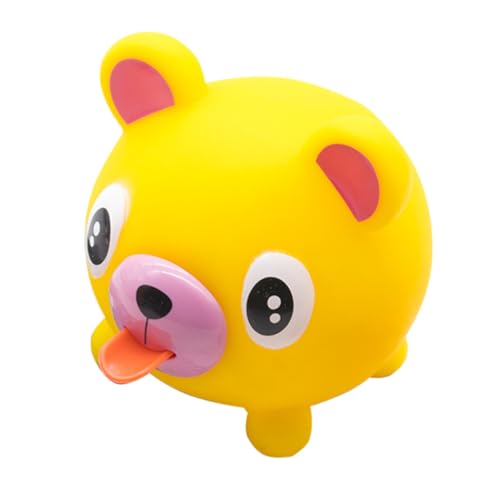 Mikinona Quietschspielzeug Niedlicher Bär Squeeze Stressabbau Weiches PVC Material Lustiges Zungenspielzeug für Jungen und Mädchen zur Angst Emotionsbewältigung von Mikinona