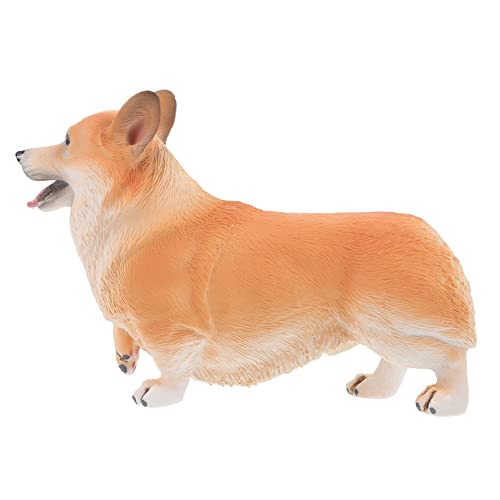 Mikinona Realistische Corgi Hundefigur aus Kunststoff Detailgetreues Fake Dog Doll Dekoratives Modellspielzeug für Fördert Vorstellungskraft und Tierkenntnisse als Geschenk und Dekoration von Mikinona