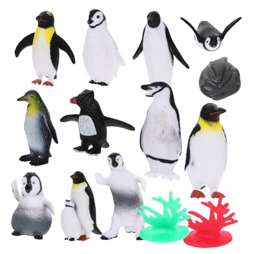 Mikinona Realistische Kleine Pinguinfigur aus Kunststoff Detailgetreues Miniaturmodell in Verschiedenen Posen Stabile Dekofigur für Bastelprojekte Sammlung und Teilig von Mikinona