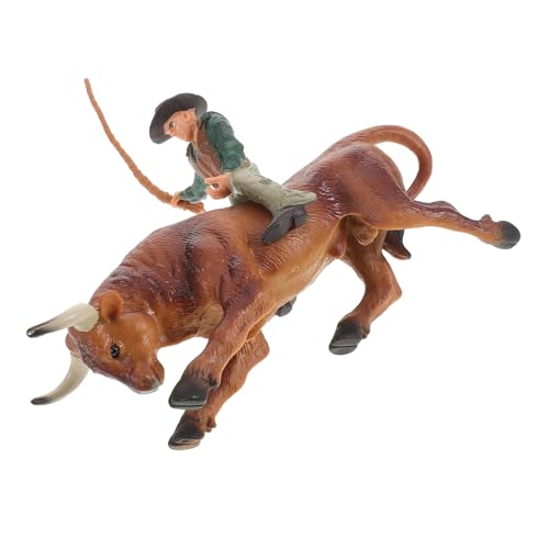 Mikinona Realistisches Bullenkampf Modell aus Resin Detailreiche Spanische Stier Stierkämpfer Figuren Robuste Western Dekoration für Schreibtisch und Sammler Tierfigurenspielzeug von Mikinona