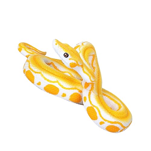 Mikinona Realistisches Kunststoff Boa Modell Gelb Bewegliche Simulation Schlange für Gruseliges Reptil Nachbildung Halloween Dekoration und Lernspielzeug Mikinona Realistisches Kunststoff Boa Modell Gelb Bewegliche Simulation Schlange für Gruseliges Reptil Nachbildung Halloween Dekoration und Lernspielzeug von Mikinona