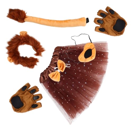 Mikinona Realistisches Löwenkostüm mit Stirnband Rock und für Karneval Halloween und Cosplay Weiches Langlebiges Material für Auffälliges Outfit Mikinona Realistisches Löwenkostüm mit Stirnband Rock und für Karneval Halloween und Cosplay Weiches Langlebiges Material für Auffälliges Outfit von Mikinona