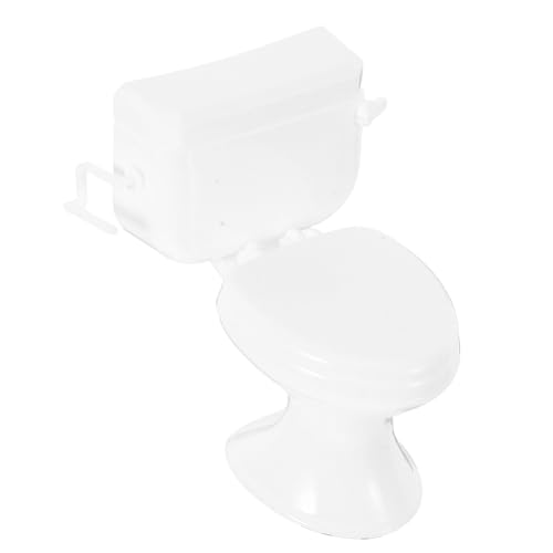 Mikinona Realistisches Puppenhaus Zubehör Mini Toilette Weiß Miniatur Badezimmer Accessoire für Puppenhaus Badezimmerszene von Mikinona