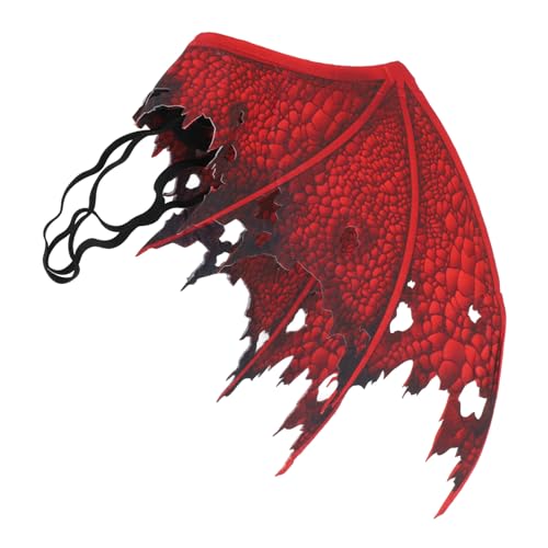 Mikinona Rote Teufelsflügel Halloween Kostüm Requisite aus Strapazierfähigem Vliesstoff mit Verstellbarem Gurt für Erwachsene Party Cosplay Festival Dekoration von Mikinona