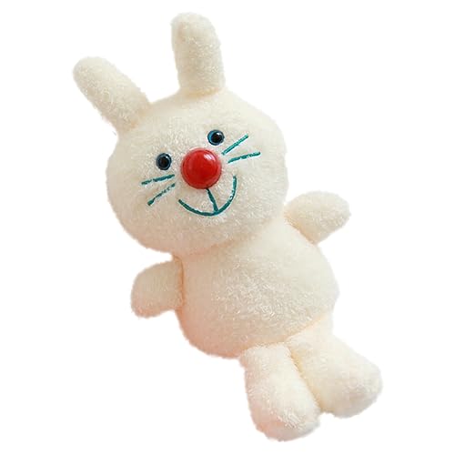 Mikinona Rotes Nasen Kaninchen Plüschtier Kuscheliges Häschen Plüschstofftier Weiches Schmusekissen für Kuscheltier Spielkamerad Geschenkidee von Mikinona