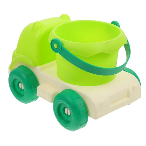 Mikinona Sandspielzeug Strandauto mit Abnehmbarem Eimer Grüner Cartoon Sand LKW Robustes Strandfahrzeug für Jungen und Mädchen zum Buddeln und Am Strand von Mikinona
