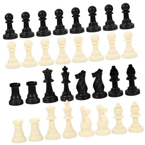 Mikinona Schachfiguren Ersatzset aus Langlebigem Kunststoff PP International Standardisierte Schachspiel Figuren mit Königshöhe Geeignet für Brettspiele und Turniere von Mikinona