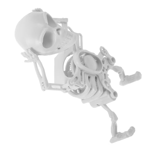 Mikinona Schädel Kleinkind Halloween drinnen Skelette groß Knochen Indoor- Uhrwerkspielzeug für tanzendes Totenkopfspielzeug Innenspielzeug Plastik Weiß von Mikinona