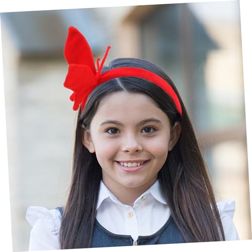 Mikinona Schmetterling Haarreif Rot Party Haarband für Damen Karneval Cosplay Festlicher Kopfschmuck Stilvolles Accessoire für Feierlichkeiten und Geschenke von Mikinona