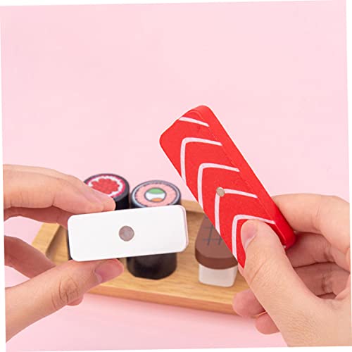 Mikinona Simulation Sushi Bunt Holz Küche Lernspielzeug für Fördert Feinmotorik Hand Auge Koordination und Fantasie Pädagogisch Lebensecht von Mikinona