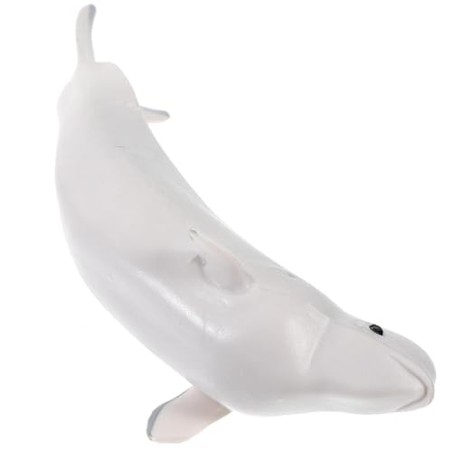 Mikinona Simulation Wal Modell aus Sicherem Kunststoff Realistische Weiße Wal Figur Pädagogisches Meerestier und Dekoration für Kinderzimmer und Schreibtisch von Mikinona
