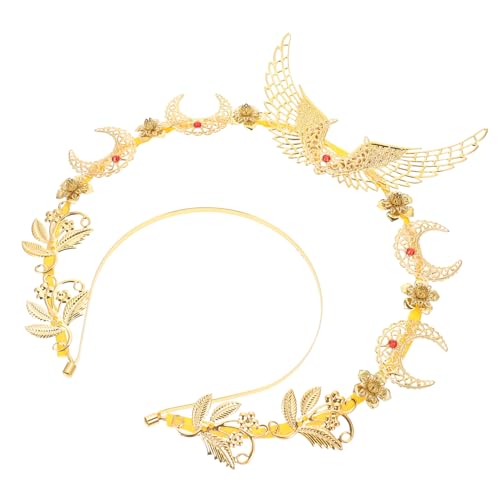 Mikinona Sonnenengelhaarband farbig juwelenbesetztes Stirnband Kostüm Seide Stoff Party-Kopfschmuck Party Haarband Festival-Haar-Accessoires neujahr haarband Metall Yellow von Mikinona