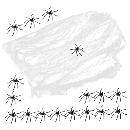 Mikinona Spinnennetz Dekoration Halloween Party Dekorationen Kunststoff Künstliche Spinnen Realistische Weiche Spinne Halloween Spinnennetze Künstliche Spinnennetze Spinnen Party von Mikinona