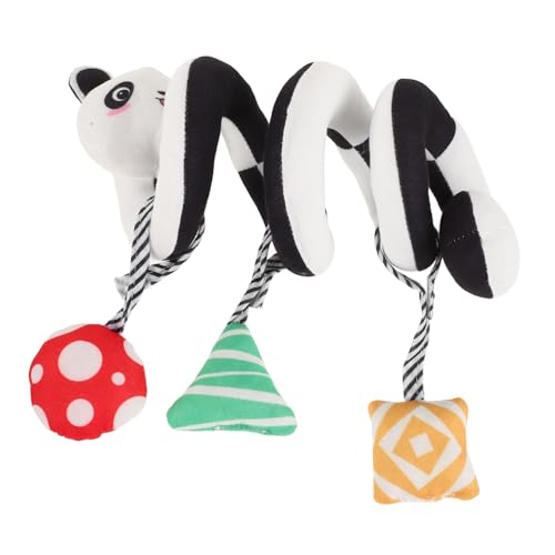 Mikinona Spiral Hängespielzeug für Neugeborene Jahre Plüsch Panda mit Hohem Kontrast Weiches Sensorik Sicherer Wickelmechanismus für Kinderwagen Babyschale und Kinderbett von Mikinona