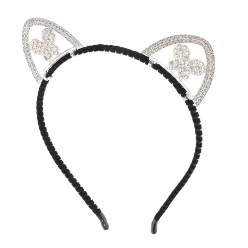 Mikinona Strass Katzenohren Haarreif aus Legierung Modisches Katzenkostüm Stirnband mit Funkelnden Kristallen Charmantes Accessoire für Frauen und Mädchen Geeignet für Halloween Party Mikinona Strass Katzenohren Haarreif aus Legierung Modisches Katzenkostüm Stirnband mit Funkelnden Kristallen Charmantes Accessoire für Frauen und Mädchen Geeignet für Halloween Party von Mikinona