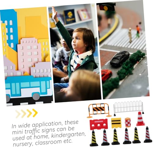 Mikinona Teiliges Mini verkehrszeichen Spielset aus Sicherem Kunststoff Pädagogisches Straßensperren Lernspielzeug für Kleinkinder Realistische Farben Vielseitig als Verkehrszeichen von Mikinona