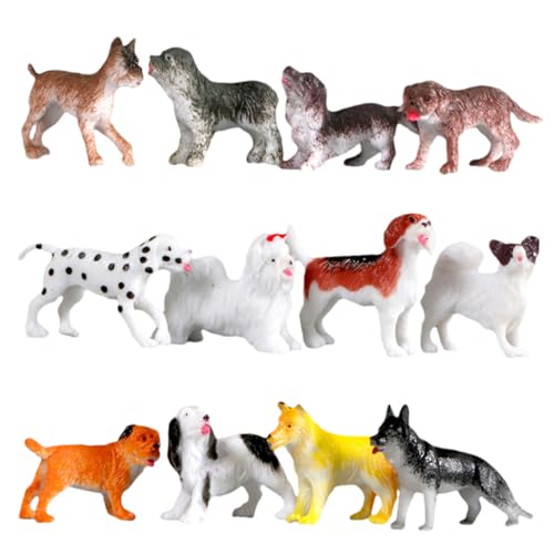 Mikinona Teiliges Miniatur Hundemodell aus Langlebigem Material Realistische Desktop Dekoration Kreative Tierfigur für Geschenk und Lernspielzeug Hunde Nachbildung für Schreibtisch und von Mikinona