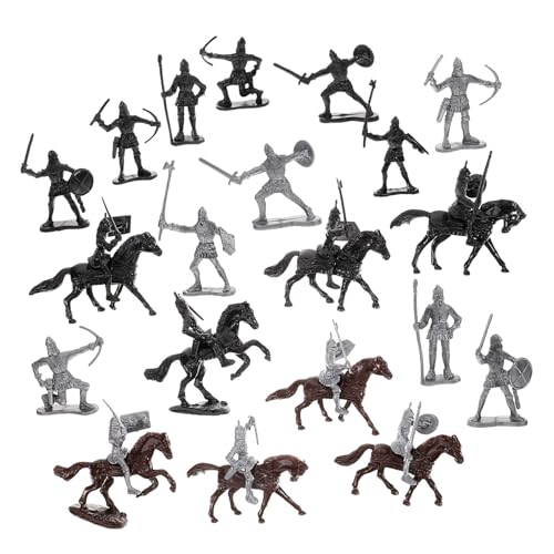Mikinona Teiliges Miniatur Ritterfiguren aus Langlebigem Kunststoff Detailreiche Mittelalter Soldaten und Pferde Modelle für Sandtisch Dekoration von Mikinona