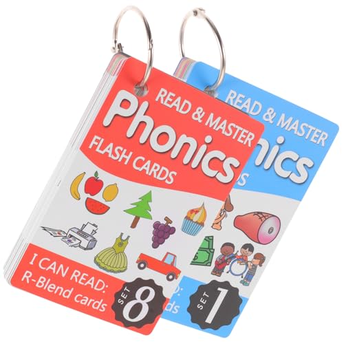 Mikinona Teiliges Phonics Englisch Lernkarten für Farbige Wortkarten mit Metallringen Fördert Buchstabenerkennung Gedächtnis und Rechtschreibung Lernspielzeug für Frühe Bildung von Mikinona