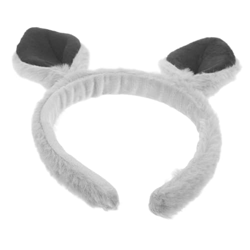 Mikinona Tierisches Stirnband aus Cartoon Materialien Graues Haarband für Partys Karneval und Halloween Lustiger Kopfschmuck von Mikinona