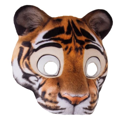 Mikinona Tiger Halbgesichtsmaske aus Leichtem EVA Material Atmungsaktiv und für Halloween Karneval und Kostümpartys Komfortabel mit Elastischem Band für Damen und Herren Mikinona Tiger Halbgesichtsmaske aus Leichtem EVA Material Atmungsaktiv und für Halloween Karneval und Kostümpartys Komfortabel mit Elastischem Band für Damen und Herren von Mikinona