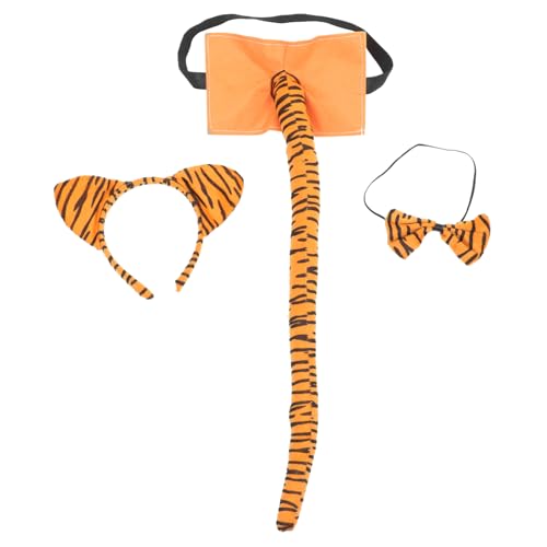 Mikinona Tiger Kostüm Set für Verstellbarem Haarreif Niedlicher Fliege und Vielseitige Cosplay Accessoires für Halloween Party und Bühnenauftritte von Mikinona