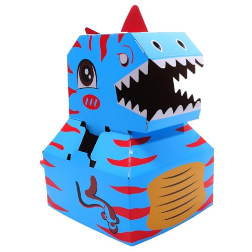 Mikinona Tragbares DIY Dinosaurier Kostüm aus Pappe Leichtes Buntes Bastelset für Verkleidungsspiel Fördert Kreativität Hand Auge koordination und Farberkennung Geeignet für Dino Fans und von Mikinona