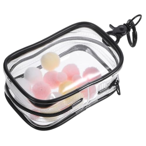 Mikinona Transparente PVC Mini Aufbewahrungstasche mit Haken Kleine Tragbare Figurentasche für Outdoor Multifunktionale Durchsichtige Puppen Tragetasche Kompakt und Vielseitig für Schule von Mikinona